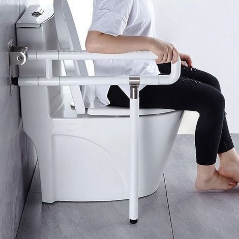 Barra di sostegno pieghevole per WC, barra di sostegno per doccia da bagno, supporto di sicurezza per sedile, maniglie a discesa antiscivolo montate a parete (1/4)