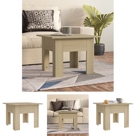 Holzwerkstoff Couchtisch - vidaXL Couchtisch Sonoma-Eiche 55x55x42 cm Holzwerkstoff - Wohnzimmertisch (1/5)