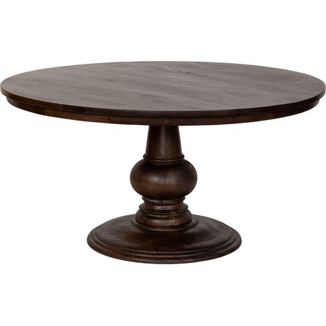Mesa de comedor de madera marrón 150x150x77h cm
