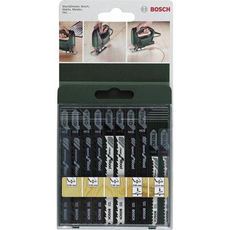 Bosch Jigsaws/reciprocating saws Jigsaw blade set T-shank 10 Pieces 2609256744