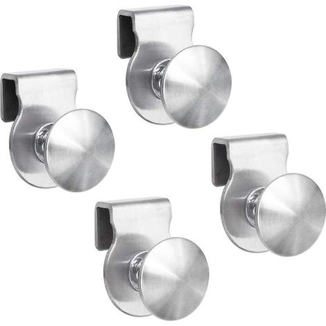Lot de 8 Clips de porte en verre sans perçage en acier inoxydable pour vitrine, meubles, armoires en verre, tiroirs de 5 à 8 mm (1/5)