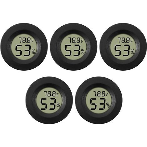 Paquet de 5 hygromètre thermomètre numérique Lcd moniteur humidimètre jauge pour humidificateurs déshumidificateursCREA