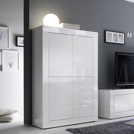 Armario almacenaje 4 puertas BASIC blanco lacado 102 x 163 cm (1/4)
