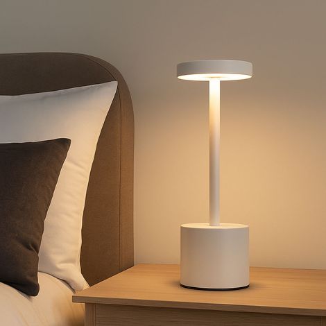 Tischlampe Tischleuchte Schlafzimmerlampe CCT Akku Touchdimmer, Metall Kunststoff, 1,2W 138Lm 2700K 4500K 6000K, H 34 cm