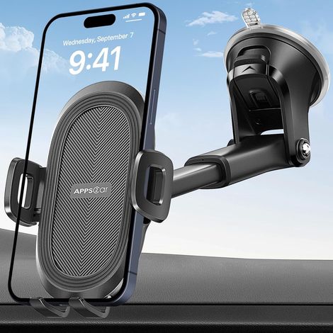 Universal Suction Cup Phone Holder for Windshield Dashboard Window with Strong Sticky Gel Pad, Compatible with and Other Smartphones (1/5)