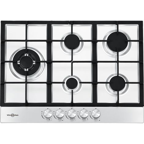 Piano cottura Vitrokitchen en73in 5 fuochi acciaio inox (1/3)