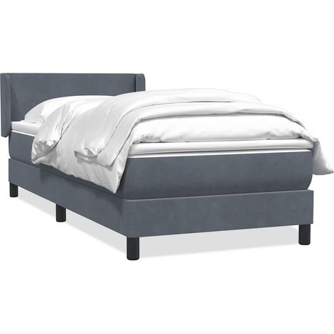 Maison Exclusive - Cama box spring con colchón terciopelo gris os (1/5)
