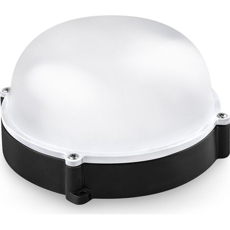 Applique da esterno LED tondo matel ip65 nero 12w neutro