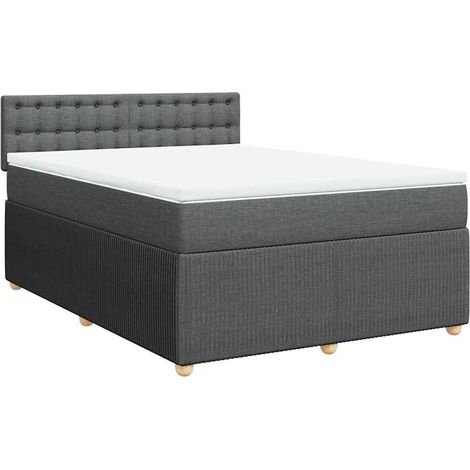 Maison Exclusive - Giroletto a Molle con Materasso Grigio Scuro 160x200 cm Tessuto (1/5)