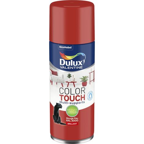 Peinture Aérosol Color Touch - Brillant Rouge Feu 400 ml - Dulux Valentine