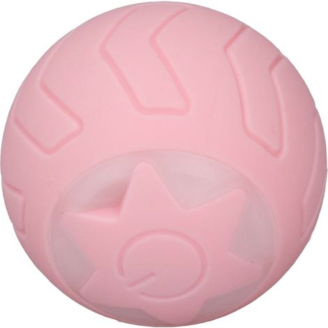 Balle Peppy Pet pour chats avec lumières LED colorées clignotantes, balle à roulement automatique rechargeable USB rose, emballage en anglais (1/5)
