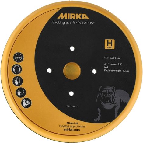 Mirka Stützteller für Rotationspoliermaschine POLAROS RP 600 Ø 135 mm, Hart