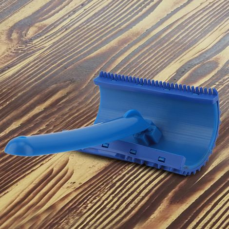 Rouleau à peinture effet bois avec manche en caoutchouc bleu pour décoration murale DIY (1/5)