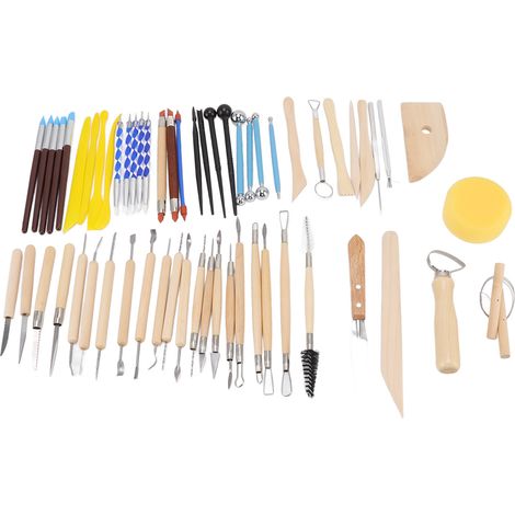 61 Pièces Outils Sculpture Pâte Polymère, Kit Complet Accessoires Modelage avec Sac Toile pour Débutants et Professionnels (1/5)