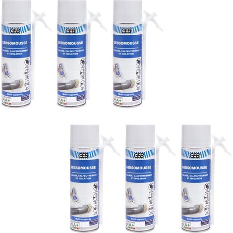 Carton de 6 aérosols mousse polyuréthane 750ml + gants - GEBSOMOUSSE (1/2)