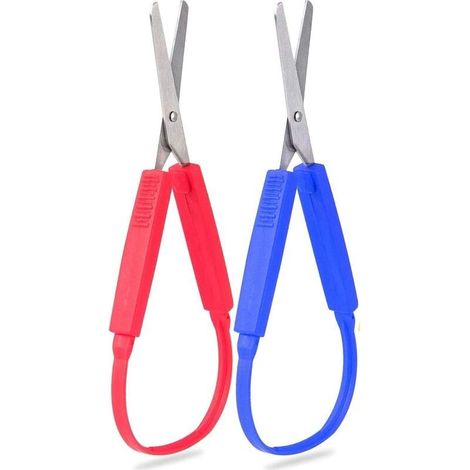 Ciseaux À Boucle - 20 Cm - Acier Inoxydable - Pour Enfants Et Utilisateurs Gauchers Ou Droitiers - Lot De 2 (1/5)
