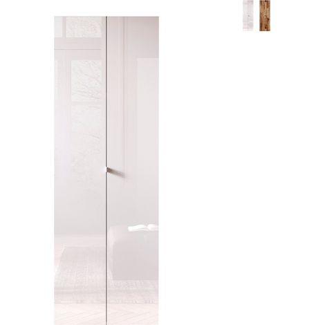 Armadio ufficio soggiorno moderno 2 ante 3 scaffali 63x35x184cm Monts - Bianco