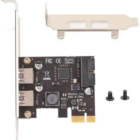 Carte d'extension PCIe vers USB 3.0 SUU3055N pour ordinateur de bureau, interface USB 3.0 19/20 broches (1/5)
