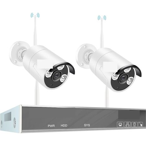 Système de caméra de sécurité à domicile H.265 système de vidéosurveillance sans fil 8CH 1080P NVR 2MP extérieur étanche Wifi IP caméra de sécurité Audio vidéo Kit de Surveillance ( Size : None , Colo (1/5)