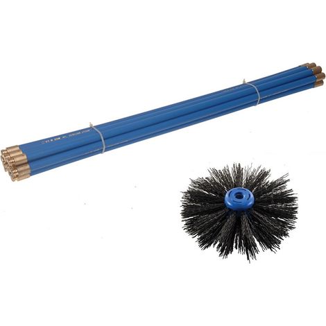 Bailey Drain Chimney Flue Cleaning Set 6x Drain Rods BAI1600 6"" Brush BAIZ5683