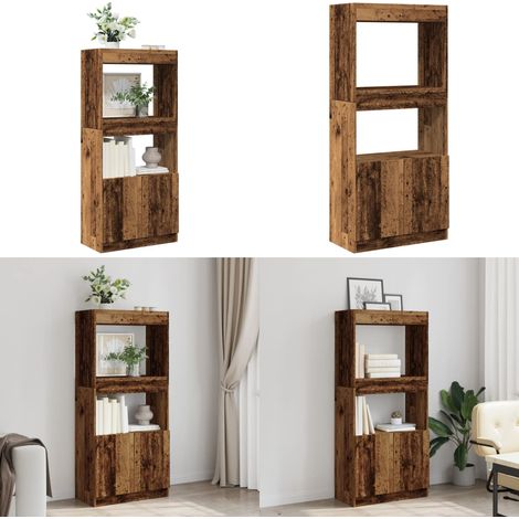 vidaXL Highboard Altholz-Optik 63x33x140 cm Holzwerkstoff (1/5)