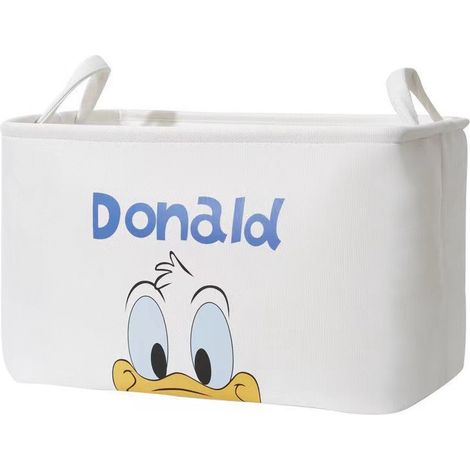 Auténtica cesta plegable para guardar ropa, muy estética, con estampados de dibujos animados, de gran capacidad, ideal para el hogar o residencias estudiantiles (Pato Donald, modelo grande 50 x 40 cm  (1/5)