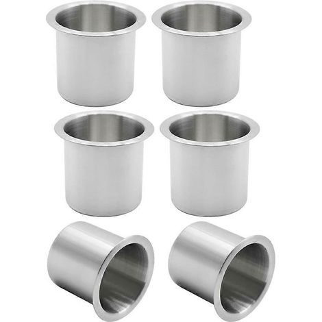 Lot de 6 porte-gobelets intégrés en acier inoxydable, porte-gobelets argentés pour table de jeu, porte-gobelets intégrés pour canapé de cinéma (1/5)