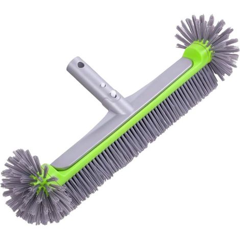 Balai Brosse Piscine Brosse Piscine Liner 17,5″, Balai Piscine Brosse pour Piscine, Tête de Brosse de Piscine Détachable avec Poils Robustes Poignée en Aluminium,Sans tige télescopique (1/4)
