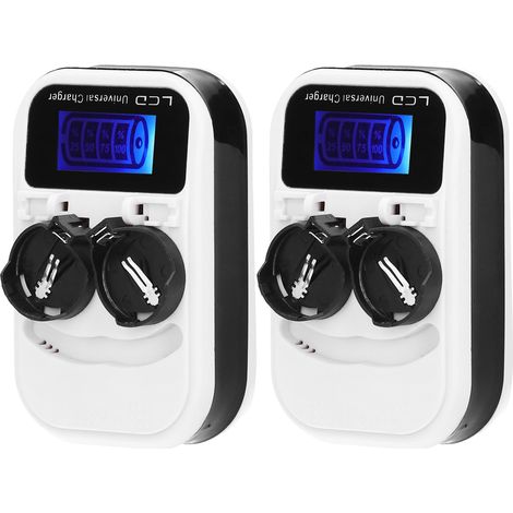 Chargeur de pile bouton LCD (lot de 2) pour LIR2016, LIR2025, LIR2032, ML2016, ML2025, ML2032, CR2032, prise UE, 100-240 V (1/5)