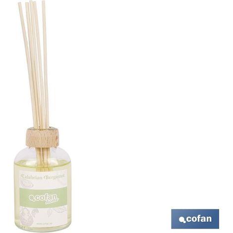 Ambientador de varillas 50 ml con aroma a bergamota calabrese y varillas de ratán