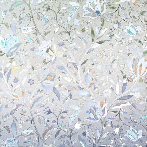 TuseRxln Rabbitgoo Fensterfolie, Verdunkelungsfolie – UV-Schutz/Durchblick – 3D-Selbstklebeeffekt – Tulpenmuster – 90 x 200 cm