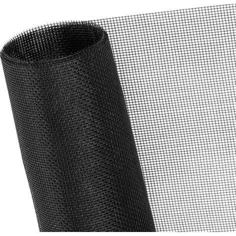 Moustiquaire de fenêtre 500 x 120 cm – en tissu ignifugé pour salle de bain – store enrouleur anti-insectes réglable. Noir. (1/5)