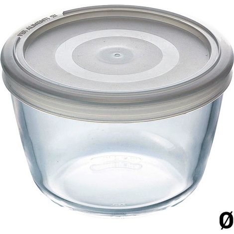PYREX 283526 CookFreeze Contenitore Tondo con Coperchio, Vetro, Bianco, 1,6 Litri, 1,6 L (1/3)