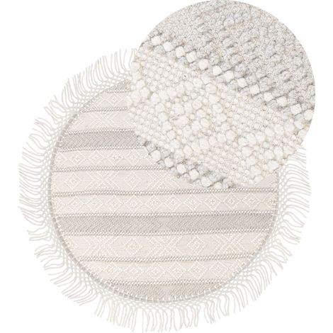Tappeto rotondo fatto a mano con frange ⌀ 140 cm BALTALAR