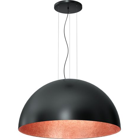 Suspension Ø100 noire intérieur cuivre Compo E27 15W Luminex