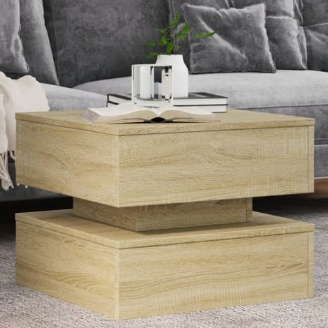 Couchtisch mit LED-Leuchten Sonoma-Eiche 50x50x40 cm
