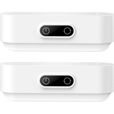 Lot de 2 lampes tactiles 3 W - 5 couleurs réglables - Intensité variable - Batterie intégrée de 2000 mAh rechargeable - Veilleuse à coller pour la lecture, l'armoire, le miroir de maquillage, la table (1/4)