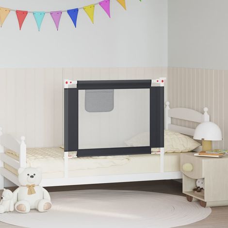 10225 vidaXL Toddler Safety Bed Rail Dark Grey 90x25 cm Fabric (1/5)