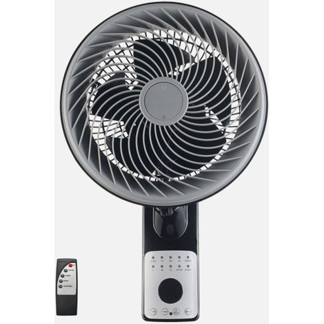 Ventilador Pared Aestus 75w Negro/gris 3vel 5asp C/remoto Alta Velocidad Fijo y Rotatorio Orientable 45,5x27x34cm