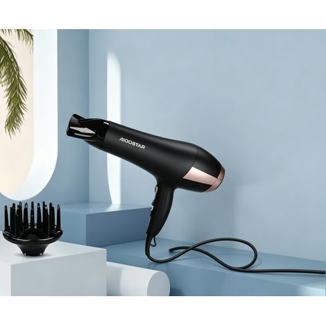Sèche-cheveux ionique professionnel 2400W avec ions négatifs, séchage rapide faible bruit, appareil électroménager performant pour la maison