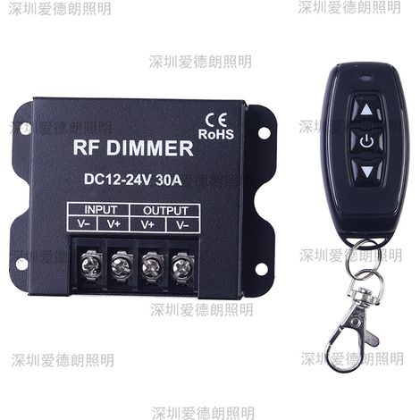 LED strip dimmer, brightness adjustment, rotary switch, 12V/24V 30A/flicker-free