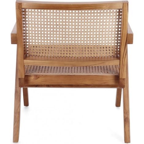 Poltrona Teak Nero Stile Moderno da Interno - ELOISE - Colore: Marrone (1/5)