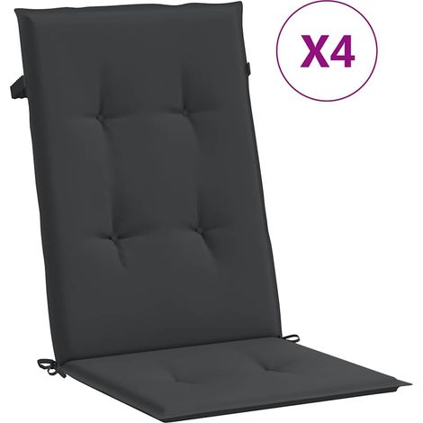 Cuscini per Sedie 4 pz Cuscini per Seduta Neri 120x50x3 cm in Tessuto (1/5)