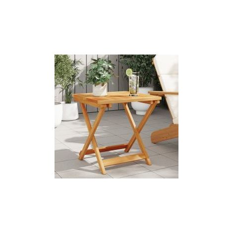 Table pliable de jardin 50x50x50 bois d'acacia solide (1/5)