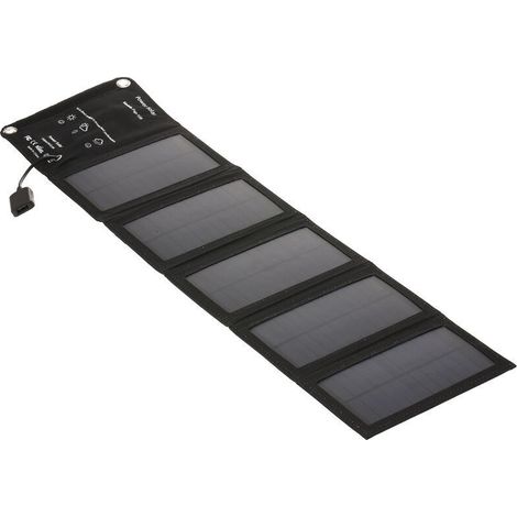 Chargeur solaire pliable 5 panneaux – Port USB – Taux de conversion 19.5% – Compact et léger pour randonnée et camping (1/5)