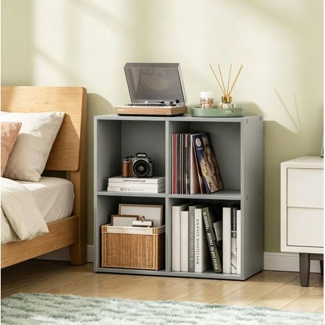 Mobile contenitore a cubi 4 scomparti, scaffale aperto 59,6 x 59,8 x 29 cm, grigio DESVIAE (1/5)