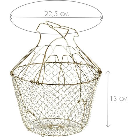 Essoreuse à salade pliable en acier inoxydable compact (1/2)