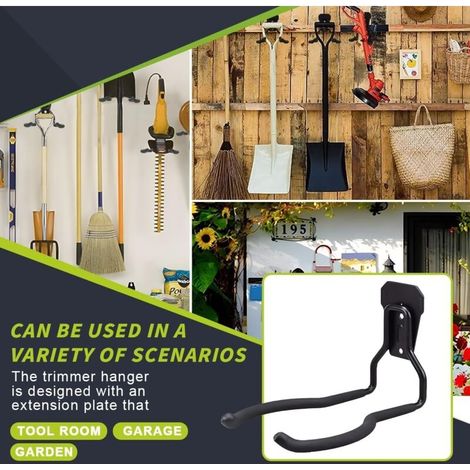 Crochets Muraux De Garage,Crochets Coupe-Bordures,Lourd Support Mural pour Tondeuse à Gazon pour Outils De Jardin, Balais, Pelles, Râteaux（4packs）