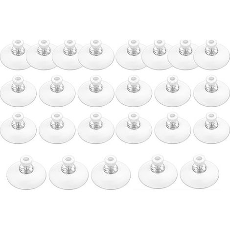 Ventouse filetée - 25 pièces - Crochets à ventouse - PVC - Brute Strength - Écrou - Boulon - Crochets - Vis M4- Ventouses pour fenêtre - Convient aux surfaces lisses, planes et non poreuses - Ø 41 mm (1/5)