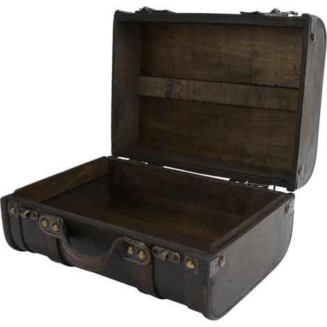 Boîte de rangement en bois rétro en forme de valise, accessoire de photographie décoratif vintage pour studio. (1/5)